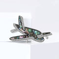 Alloy Rhinestone Shell Airplane Brooch For Men Apparel view 2