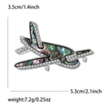 Alloy Rhinestone Shell Airplane Brooch For Men Apparel view 5