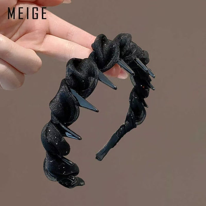 Mesh Teeth Headband Non Slip Daily Wear Volumizing Hair Hoop