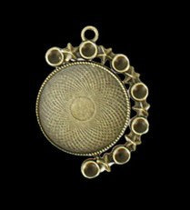 30mm Double-Sided Rotating Star Bezel Setting Pendant Base