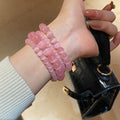 Pink Cat Eye Stone Beaded Bangle For Women Fairy Style Round Geometric Jewelry Gift view 2