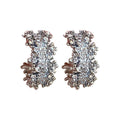 Alloy Silver Needle Pavé Rhinestone C Letter Stud Earrings Minimalist Elegant High-End Style view 5