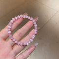 Pink Cat Eye Stone Round Beaded Bangle For Women New Chinese Light Luxury Geometric Jewelry view 4
