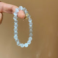 Cat Eye Stone Round Beaded Bangle Minimalist Geometric Everyday Commuter Jewelry view 4