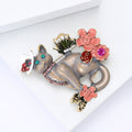 Alloy Enamel Flower Cat Brooch For Sweet Women's Apparel view 4