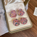Colorful Round Candy Resin Stud Earrings With Silver Pins, Korean Light Luxury Geometric Style view 3