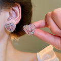 Colorful Round Candy Resin Stud Earrings With Silver Pins, Korean Light Luxury Geometric Style view 4