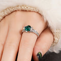 Light Luxury Green Emerald Ring For Women Elegant Banquet Dress Accessory Jewelry view 3