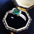 Light Luxury Green Emerald Ring For Women Elegant Banquet Dress Accessory Jewelry view 2