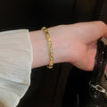 18K Gold Plated Copper Zircon Iris Flower Open Cuff Bangle Light Luxury Jewelry view 4