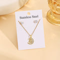 Moon Butterfly Necklace Set With Butterfly Stud Earrings, Light Luxury Pendant Collarbone Chain view 2