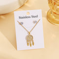Moon Butterfly Necklace Set With Butterfly Stud Earrings, Light Luxury Pendant Collarbone Chain view 4