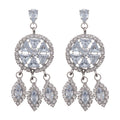 Chic Geometric Round Zircon Tassel Drop Earrings With Copper Alloy And Silver Pins view 5