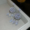 Chic Geometric Round Zircon Tassel Drop Earrings With Copper Alloy And Silver Pins view 4