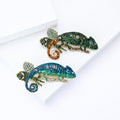 Alloy Enamel Chameleon Lizard Brooch Pin For Men’s Apparel view 2