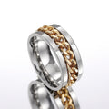 Hip Hop Chain Link Rotating Ring, Personalized Fashion Finger Band With Movable Buckle Design view 7