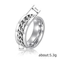 Hip Hop Chain Link Rotating Ring, Personalized Fashion Finger Band With Movable Buckle Design view 4