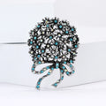 Alloy Rhinestone Hydrangea Brooch For Classic Women Clothing Decoration view 4