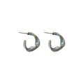 Blue Enamel Alloy Round Geometric Stud Earrings For Women Light Luxury Fashion Jewelry view 5
