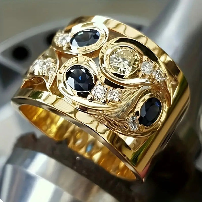 2025 European American Fashion Wide Band Ring With Hollow Floral Design Direct Jewelry