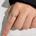 Delicate Stackable Zircon Couple Rings For Women, Elegant Daily Engagement Jewelry Accessory view 4