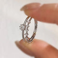 Delicate Stackable Zircon Couple Rings For Women, Elegant Daily Engagement Jewelry Accessory view 3