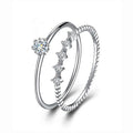Delicate Stackable Zircon Couple Rings For Women, Elegant Daily Engagement Jewelry Accessory view 5