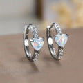 Heart Shaped Imitation Opal Earrings For Women With Micro Inlaid Zircon, Sweet Elegant Jewelry view 2