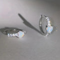 Heart Shaped Imitation Opal Earrings For Women With Micro Inlaid Zircon, Sweet Elegant Jewelry view 5