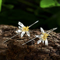Two Tone Lily Flower Earrings For Women, Fresh Pastoral Vacation Style Daily Ear Jewelry view 2