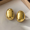 Statement French Oval Geometric Stud Earrings For Women, Heavy Craft Niche Fashion Jewelry view 6
