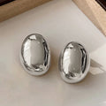 Statement French Oval Geometric Stud Earrings For Women, Heavy Craft Niche Fashion Jewelry view 5
