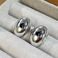 Statement French Oval Geometric Stud Earrings For Women, Heavy Craft Niche Fashion Jewelry view 2