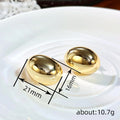 Statement French Oval Geometric Stud Earrings For Women, Heavy Craft Niche Fashion Jewelry view 4
