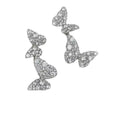 Rhinestone Butterfly Alloy Stud Earrings, Elegant Light Luxury Animal Design Fashion Jewelry view 5