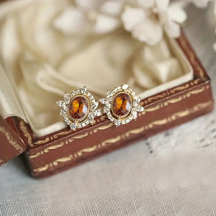 European American Palace Style Stud Earrings For Women, Elegant Classical Fashion Jewelry