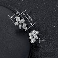 Sweet Flower Stud Earrings For Women, Floral Geometric Micro Paved Zircon Daily Jewelry view 4