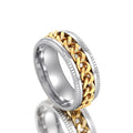 Textured Metal Sweet Cool Rotatable Chain Ring, Hip Hop Style Personality Finger Jewelry view 8