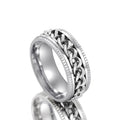 Textured Metal Sweet Cool Rotatable Chain Ring, Hip Hop Style Personality Finger Jewelry view 7