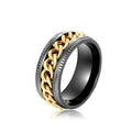 Textured Metal Sweet Cool Rotatable Chain Ring, Hip Hop Style Personality Finger Jewelry view 5