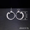 Star Hoop Stud Earrings For Women, Shiny Circle Star Fashion Niche Jewelry view 4