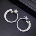 Star Hoop Stud Earrings For Women, Shiny Circle Star Fashion Niche Jewelry view 3