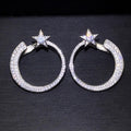 Star Hoop Stud Earrings For Women, Shiny Circle Star Fashion Niche Jewelry view 5