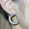 Star Hoop Stud Earrings For Women, Shiny Circle Star Fashion Niche Jewelry view 2