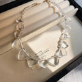 Irregular Transparent Heart Acrylic Choker Necklace For Women, Fashion Collarbone Jewelry view 2