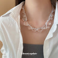 Irregular Transparent Heart Acrylic Choker Necklace For Women, Fashion Collarbone Jewelry view 3