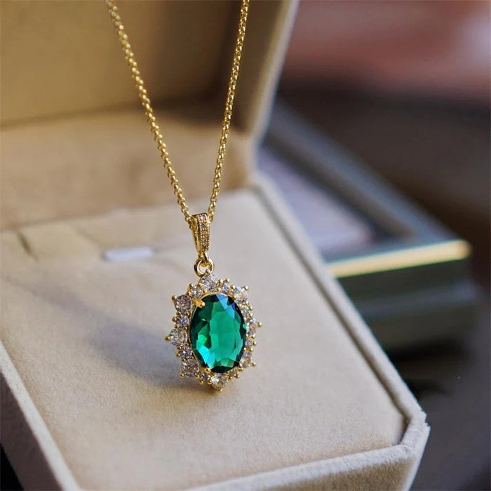 Korean Niche Design Inlaid Zircon Necklace, Minimal Geometric Pendant Light Luxury Choker