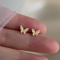 Delicate Small Butterfly Stud Earrings, Korean Japanese Forest Style Sweet Daily Jewelry view 6