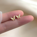 Delicate Small Butterfly Stud Earrings, Korean Japanese Forest Style Sweet Daily Jewelry view 5