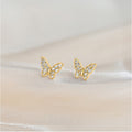Delicate Small Butterfly Stud Earrings, Korean Japanese Forest Style Sweet Daily Jewelry view 2